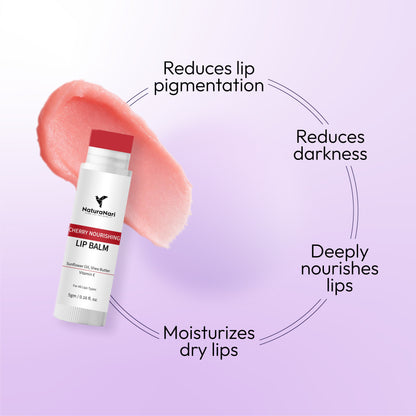 Brightening Cherry Lip Balm with Shea Butter, Kojic Acid & Niacinamide