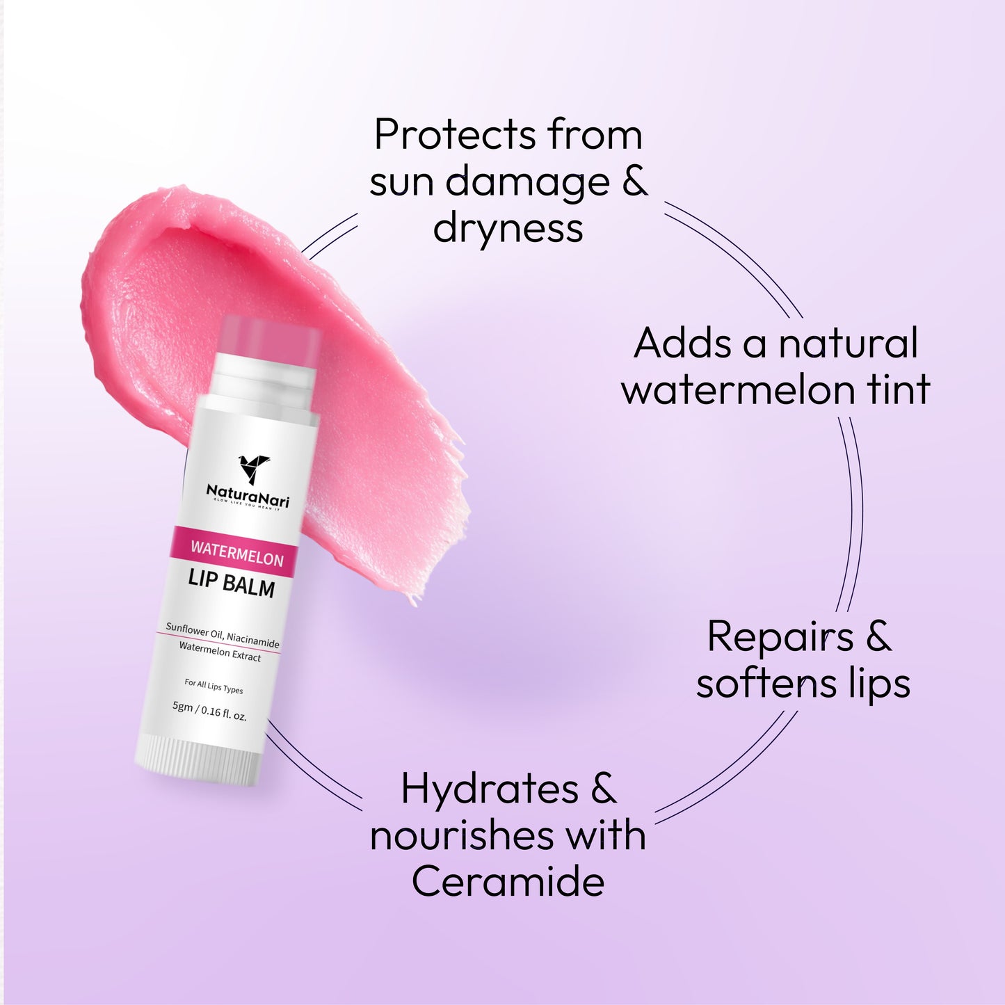 Ceramide Lip Balm for Brighter & Naturally Pink Lips | Watermelon Tinted