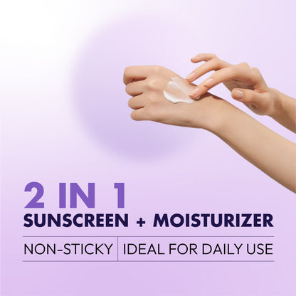 2 In 1 Moisturising Sunscreen SPF 50+ PA+++ – Non-Greasy Broad Spectrum Sun Protection for All Skin Types