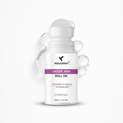 Under Arm Roll-On with AHA BHA, Vitamin C & Salicylic Acid | Brightens Dark Underarms, Reduces Odour & Bumps | For All Skin Types